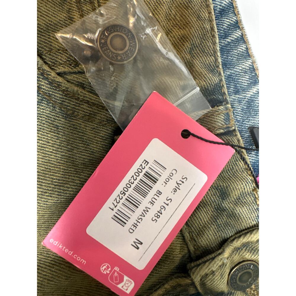 EDIKTED Muddy Washed Low Rise Baggy Jeans Indie Sleaze It Girl Grunge Sz M NWT - Picture 4 of 12